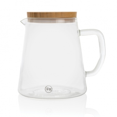 Logo trade promotional gifts picture of: Ukiyo borosilicate glass carafe with bamboo lid 1.2L