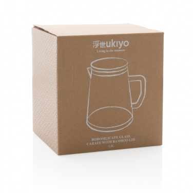 Logotrade promotional merchandise image of: Ukiyo borosilicate glass carafe with bamboo lid 1.2L