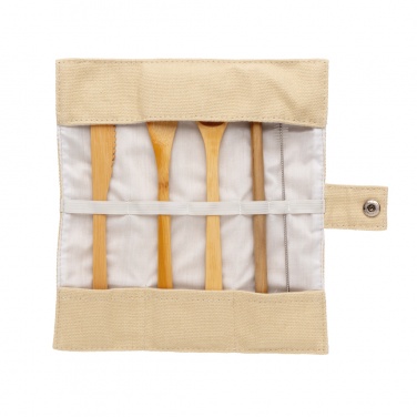 Logotrade promotional item picture of: Reusable bamboo travel cutlery set