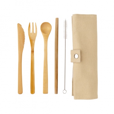 Logotrade promotional giveaway image of: Reusable bamboo travel cutlery set