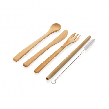 Logo trade promotional giveaway photo of: Reusable bamboo travel cutlery set