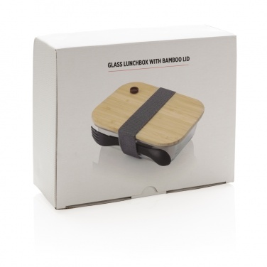 Logo trade promotional gifts image of: Glass lunchbox with bamboo lid