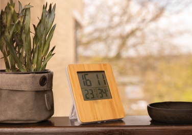 Logo trade advertising product photo of: Bamboo weather station