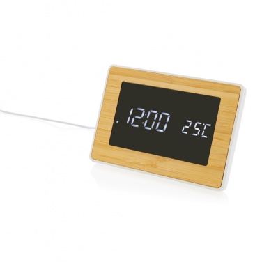 Logotrade promotional product picture of: Utah RCS recycled plastic and bamboo LED clock