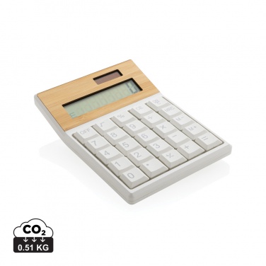 Logo trade corporate gifts image of: Utah RCS recycled plastic and  bamboo calculator