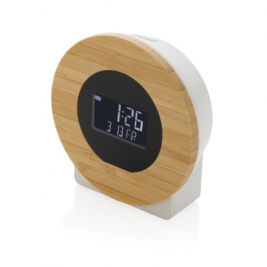 Logotrade promotional merchandise picture of: Utah RCS rplastic and bamboo LCD desk clock