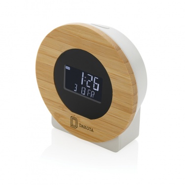 Logotrade business gift image of: Utah RCS rplastic and bamboo LCD desk clock