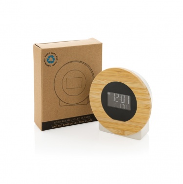 Logotrade advertising product image of: Utah RCS rplastic and bamboo LCD desk clock