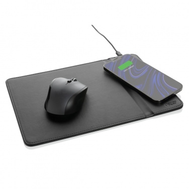 Logo trade promotional gifts picture of: Swiss Peak RCS recycled PU 10W wireless charging mousepad