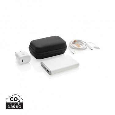 Logo trade promotional merchandise photo of: Surge RCS recyled PET 20W type C 3 pcs charging set