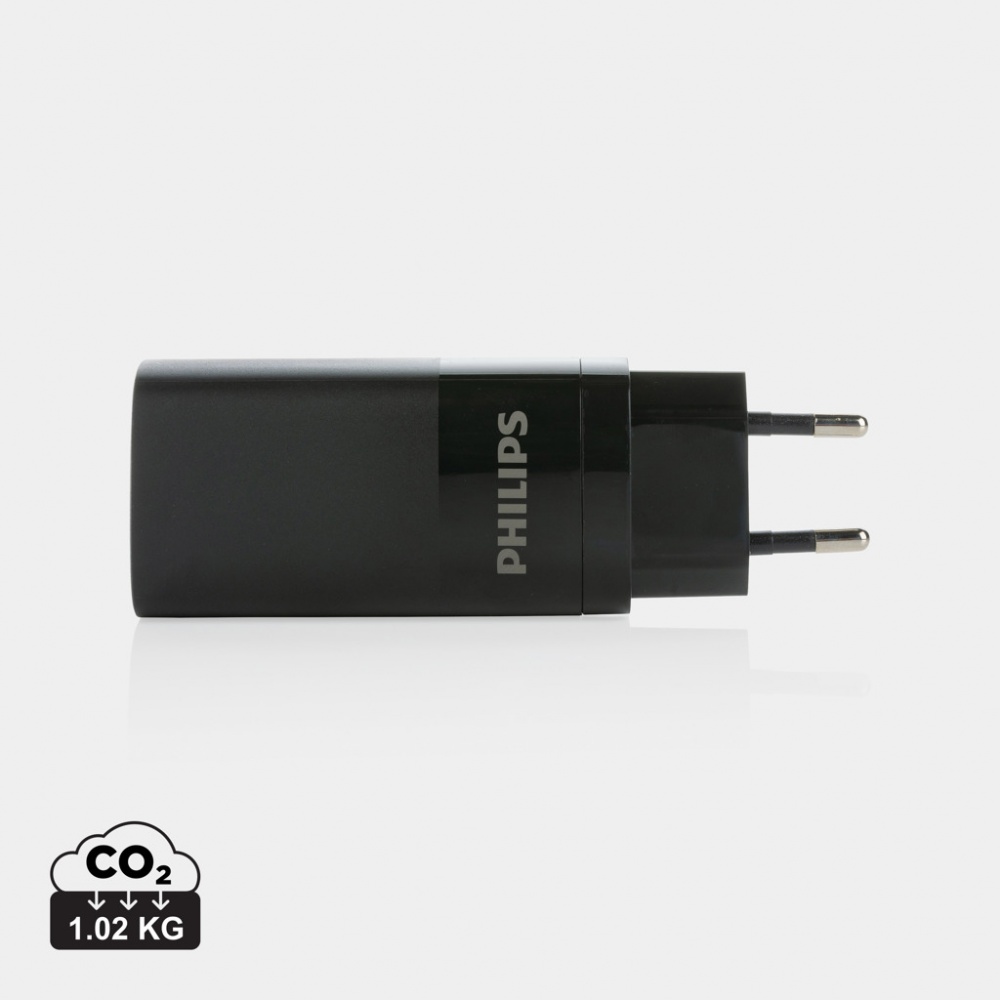 Logotrade promotional giveaway image of: Philips 65W ultra fast PD 3-port USB wall charger