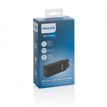 Logotrade promotional giveaways photo of: Philips 65W ultra fast PD 3-port USB wall charger