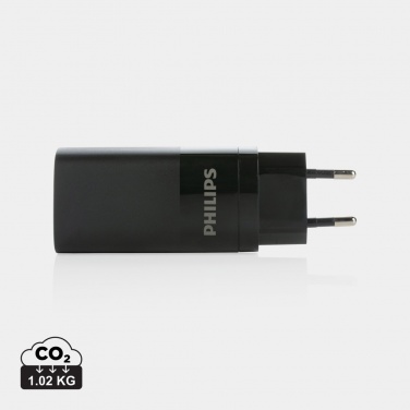 Logo trade promotional product photo of: Philips 65W ultra fast PD 3-port USB wall charger