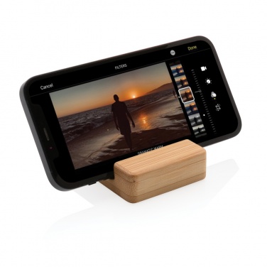 Logo trade business gift photo of: Bamboo phone stand