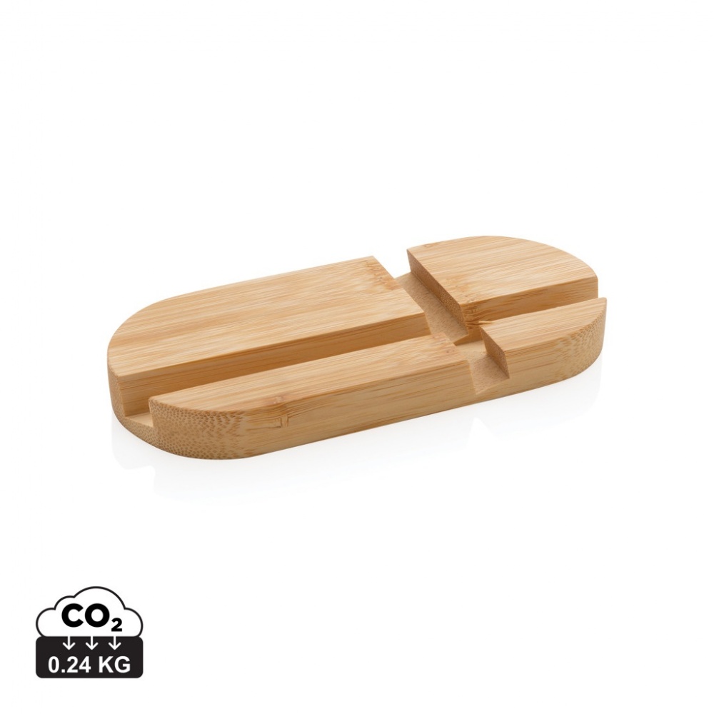 Logo trade promotional products image of: Bamboo tablet and phone holder