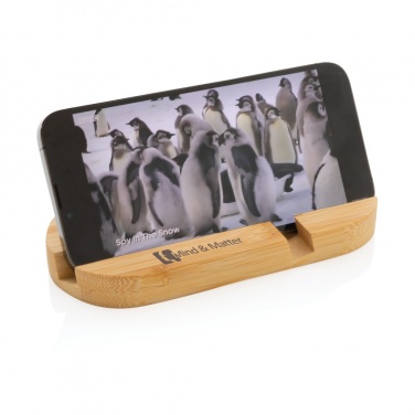 Logo trade promotional merchandise photo of: Bamboo tablet and phone holder