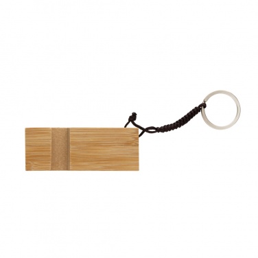 Logo trade business gift photo of: Standkey bamboo keychain phone stand