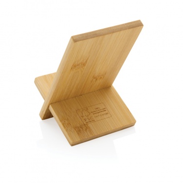 Logo trade promotional items image of: Bamboo phone stand in kraft box