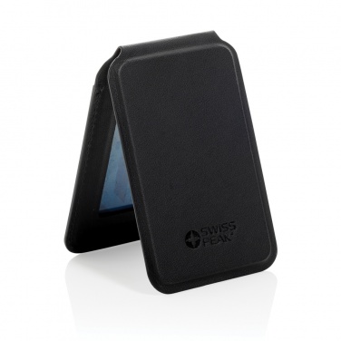 Logo trade promotional items image of: Magstand RCS recycled PU magnetic phone wallet with stand