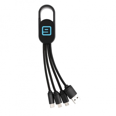 Logotrade promotional giveaway picture of: 4-in-1 cable with carabiner clip