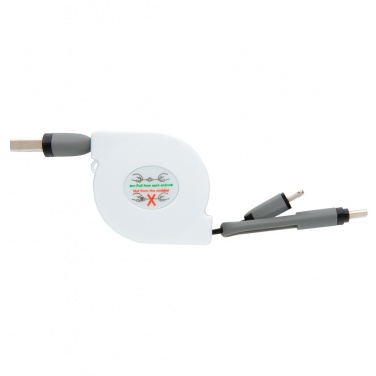 Logo trade promotional products image of: 3-in-1 retractable cable