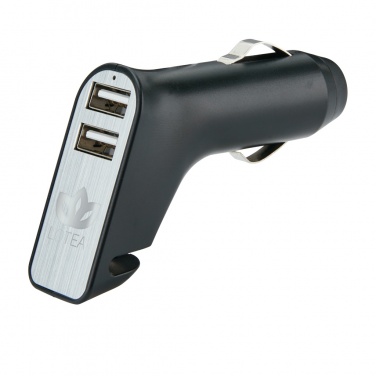 Logo trade promotional giveaway photo of: Dual port car charger with belt cutter and hammer