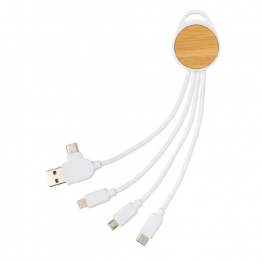 Logo trade corporate gifts picture of: RCS recycled plastic Ontario 6-in-1 round cable