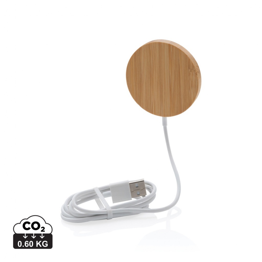 Logotrade promotional giveaway picture of: 10W bamboo magnetic wireless charger