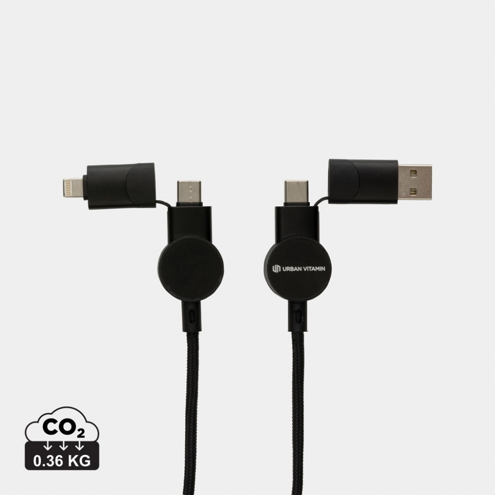 Logotrade promotional giveaway image of: Oakland RCS recycled plastic 6-in-1 fast charging 45W cable