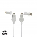 Oakland RCS recycled plastic 6-in-1 fast charging 45W cable, white