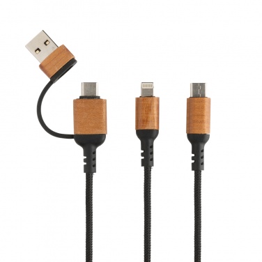 Logotrade promotional product picture of: Ohio RCS certified recycled plastic 6-in-1 cable