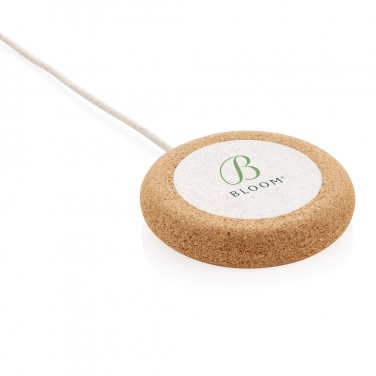 Logo trade promotional merchandise photo of: Cork and Wheat 5W wireless charger