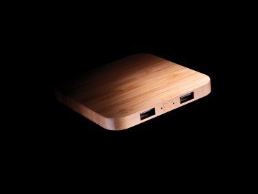 Logo trade promotional items picture of: Bamboo 5W wireless charger with USB