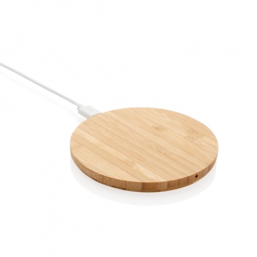 Logotrade advertising products photo of: Bamboo 5W round wireless charger