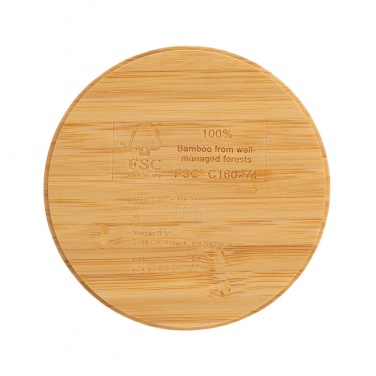 Logotrade promotional items photo of: Bamboo 5W round wireless charger