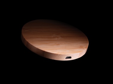 Logotrade corporate gift picture of: Bamboo 5W round wireless charger