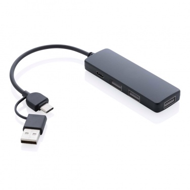 Logotrade promotional merchandise photo of: RCS recycled plastic USB hub with dual input