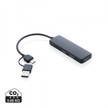 Logotrade promotional merchandise image of: RCS recycled plastic USB hub with dual input