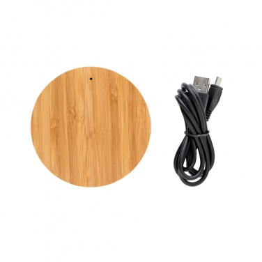 Logo trade promotional item photo of: Bamboo X 5W wireless charger