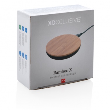 Logo trade promotional merchandise photo of: Bamboo X 5W wireless charger