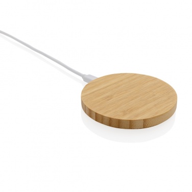 Logotrade corporate gift image of: Bamboo 15W wireless charger