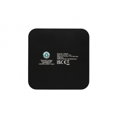 Logo trade advertising product photo of: RCS recycled plastic 10W Wireless charger with USB Ports