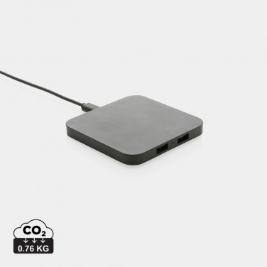 Logotrade promotional merchandise image of: RCS recycled plastic 10W Wireless charger with USB Ports