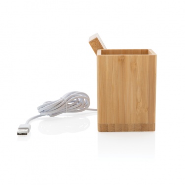 Logo trade promotional items image of: Calgary bamboo 10W wireless charger