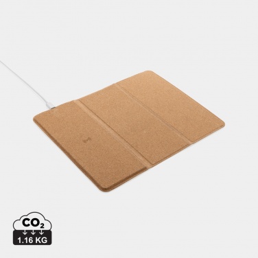 Logotrade promotional giveaway image of: 10W wireless charging cork mousepad and stand