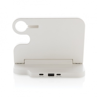 Logo trade promotional gifts picture of: Joltz RCS recycled plastic dual 15W charger with iWatch slot