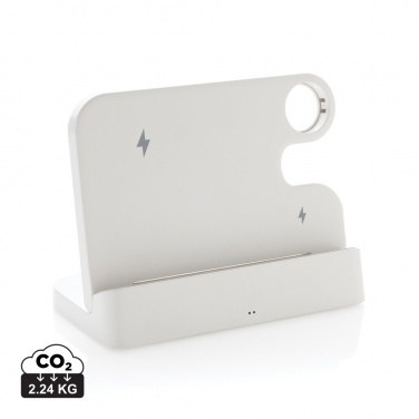 Logo trade advertising product photo of: Joltz RCS recycled plastic dual 15W charger with iWatch slot