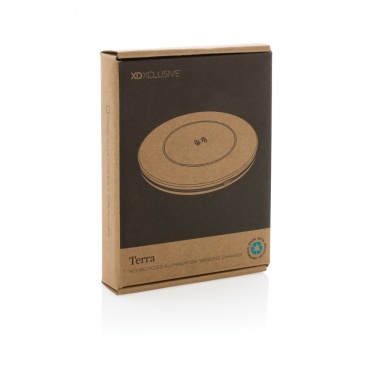 Logo trade corporate gift photo of: Terra RCS recycled aluminium 10W wireless charger