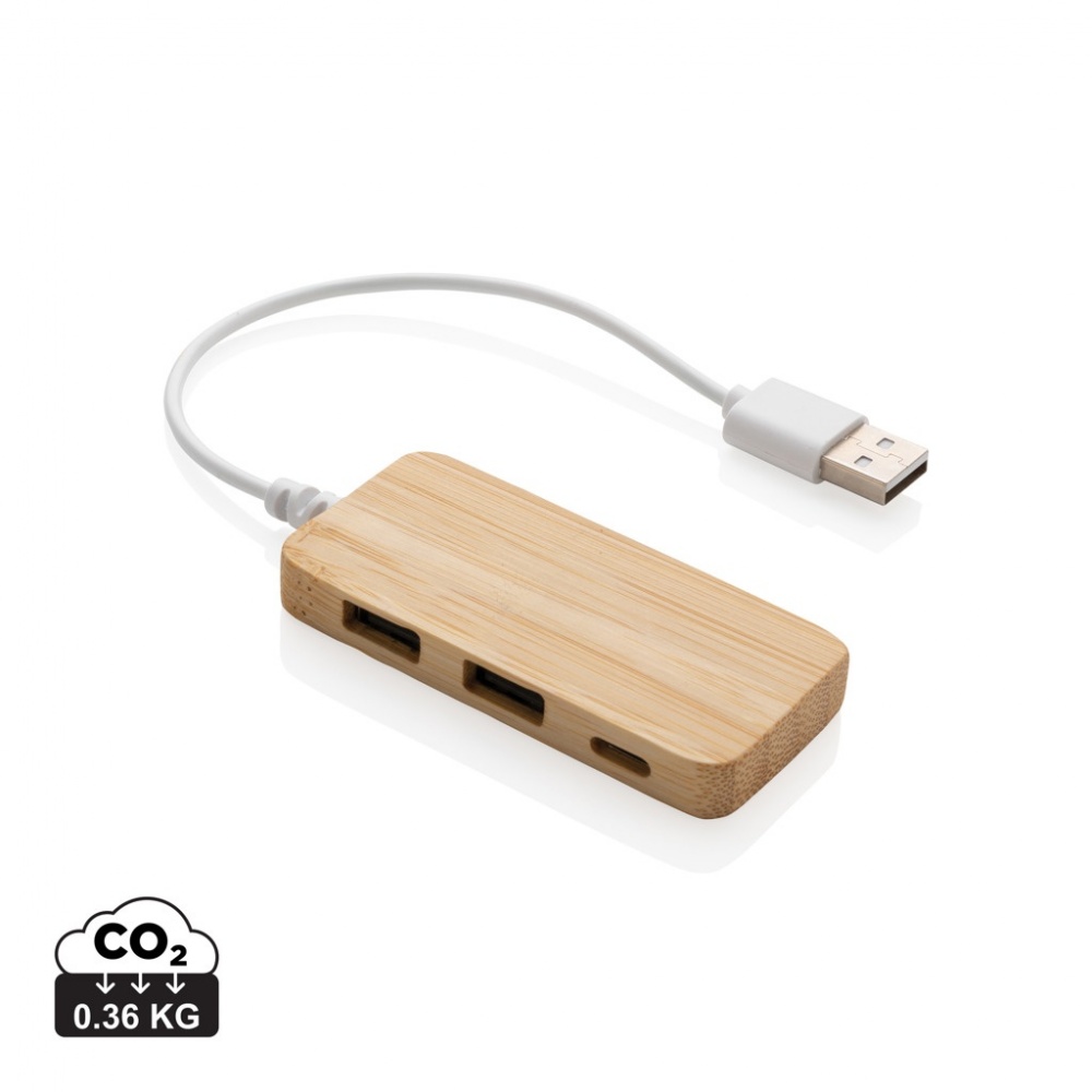 Logotrade promotional gift image of: Bamboo hub with Type-C