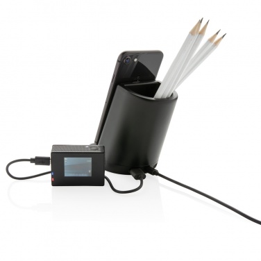 Logo trade promotional merchandise photo of: Light up logo 5W wireless charging pen holder